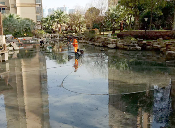 漳平景观池淤泥清理
